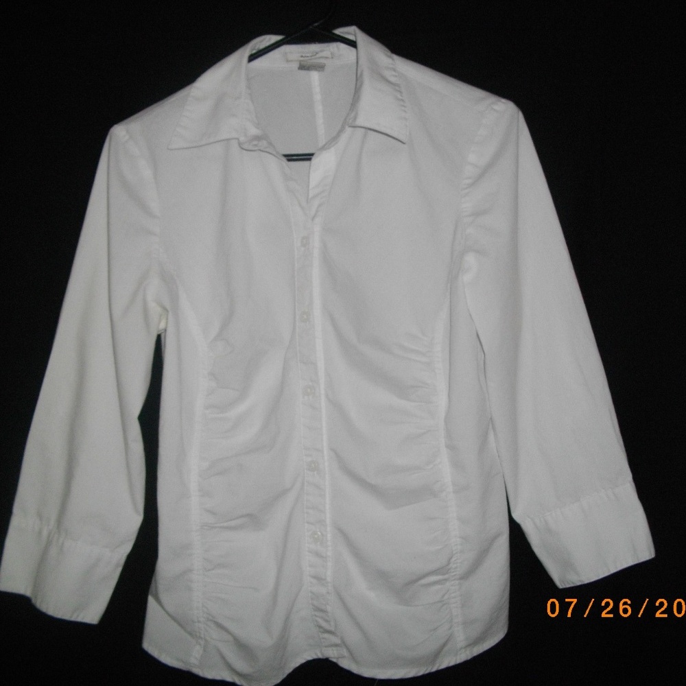 White Edward M 3/4 Sleeves Casual Shirt - Picture 4 of 8